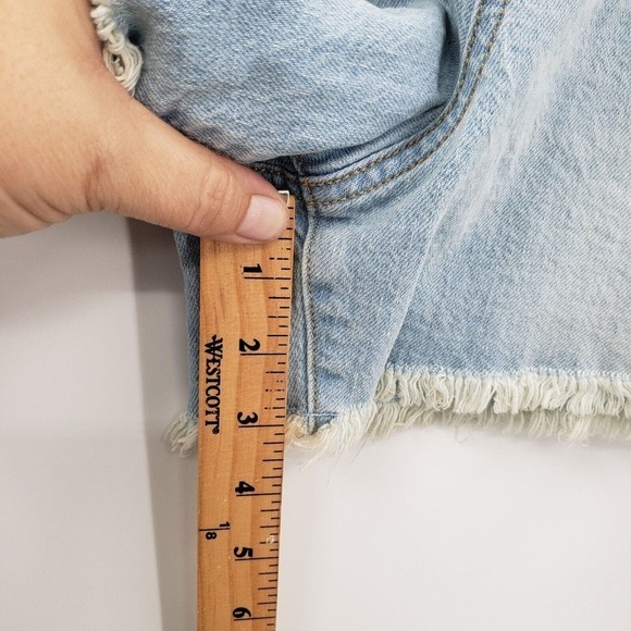 Universal Thread Highest Rise Shortie Shorts Womens 12 Cut Off Destructed Jean - Picture 10 of 13